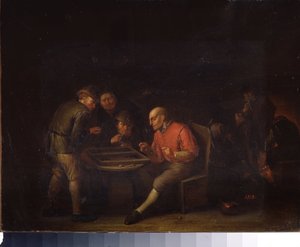 Vlamingen die dobbelen door Adriaen Jansz. van Ostade