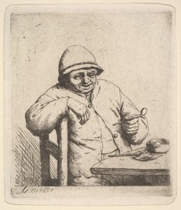 Boer met een pijp door Adriaen Jansz. van Ostade