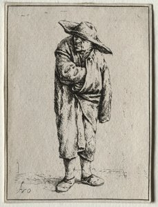 Boer met zijn hand in zijn mantel door Adriaen Jansz. van Ostade