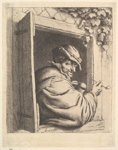 Roker bij het raam, 1610-85 door Adriaen Jansz. van Ostade