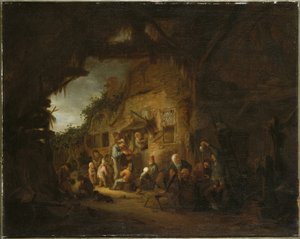 De oude violist door Adriaen Jansz. van Ostade