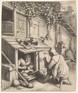 De schoenmaker, 1610-85 door Adriaen Jansz. van Ostade