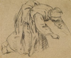 Vrouw die zich bukt, 1656