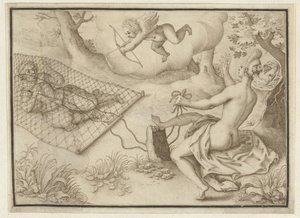 Het slagnet door Adriaen Matham (possibly)