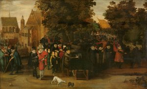Satirische voorstelling van de Nederlandse politiek rond 1619 door Adriaen Pietersz van de Venne (follower of)