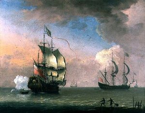 Het ochtendkanon door Adriaen van (attr. to) Diest