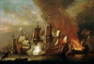 Een actie van de Engelse opvolging, laat 17e eeuw