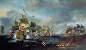 De Slag bij Lowestoft, 3 juni 1665 door Adriaen van Diest