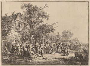 Dans onder de Pergola door Adriaen van Ostade