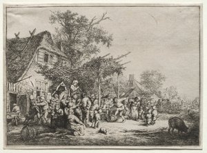 Festival onder de pergola door Adriaen van Ostade