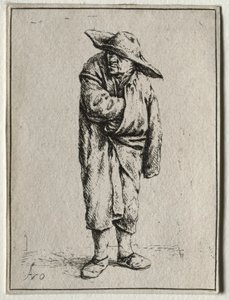 Boer met zijn hand in zijn mantel door Adriaen van Ostade