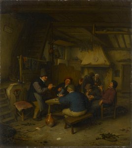 Boeren in een herberg door Adriaen van Ostade