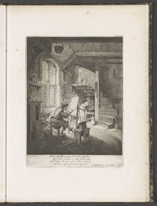 Schilder in zijn atelier