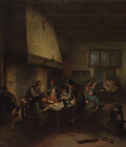 Tafereel in een taverne, vroege 1660s door Adriaen van Ostade
