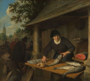 De visvrouw door Adriaen van Ostade