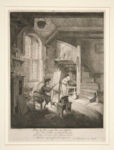 De schilder in zijn atelier