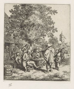 Vioolspeler en een jonge lierdraaier
