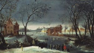 Winterlandschap met Schaatsers