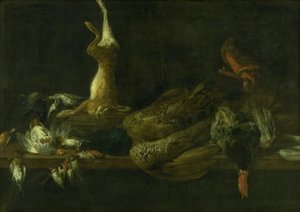 Stilleven met wild op een tafel
