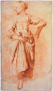 Vrouw in boerenkleding, vroege jaren 1670 door Adriaen van de Velde