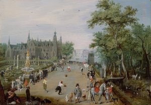Jeu de Paume-spel voor een paleis