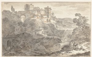 Italiaans landschap door Adriaen van der Cabel