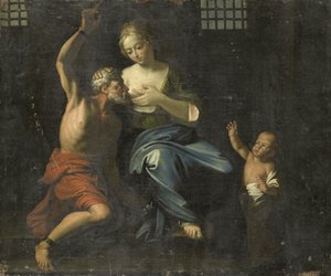 Cimon en Pero (Romeinse liefdadigheid) door Adriaen van der Werff (copy after)