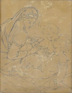 Madonna en Kind met St. Johannes door Adriaen van der Werff