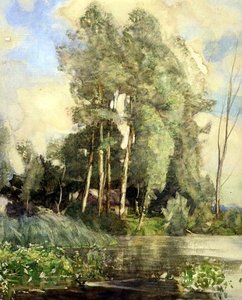 Een huisje aan de rivier door Adrian Scott Stokes