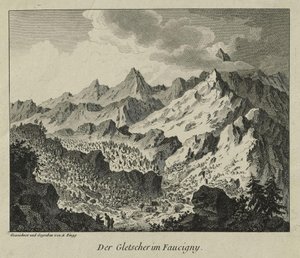 De gletsjers in Faucigny door Adrian Zingg