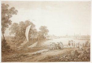 Uitzicht op Dresden vanuit Pieschen