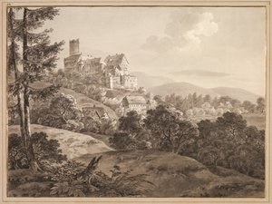 Uitzicht op kasteel Gnandstein door Adrian Zingg