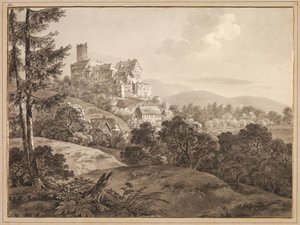 Uitzicht op kasteel Gnandstein door Adrian Zingg