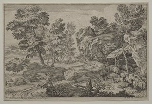 Landschap met Herders en twee Kudde