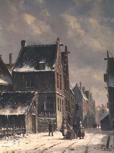 Een Nederlandse stad in de winter
