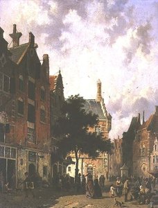 Straatscène in Holland