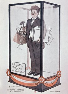 Cartoon door Barrère over Herriot in Fantasio: 