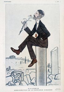 Charles Maurras, Franse politicus en schrijver (1868-1952), adjunct-directeur van de Orleans-campagne - Illustratie door Adrien Barrere in 