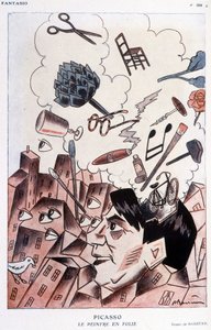 Humoristische tekening van Pablo Picasso door Barrère - in Fantasio, van 15/11/1928