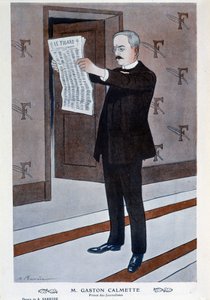 Portret van Gaston Calmette, directeur van Figaro, door Barrère, Fantasio