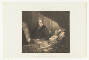 Tintoretto aan het sterfbed van zijn dochter door Adrien Canelle