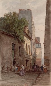 Maison du diacre François de Pâris (1690-1727), Parijs, rue des Bourguignons (huidige boulevard de Port-Royal). Tekening door Adrien Dauzats (1804-1868) door Adrien Dauzats