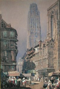 Markt aan de voet van de Tour de Beurre, Rouen