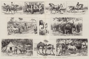 De grote olifanten- en paardenmarkt in Sonepur, Bengalen door Adrien Emmanuel Marie