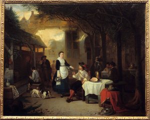 Een heer in een 17e-eeuwse herberg (1868)