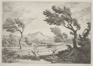 Landschap met Reizigers in een Sterke Wind, c.1753