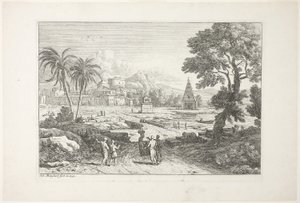 Landschap met twee palmen