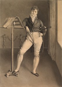 Portret van violist Jean Vidal (1789-1867) door Adrien Victor Auger