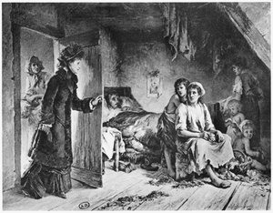 In het huis van de armen, ca. 1880