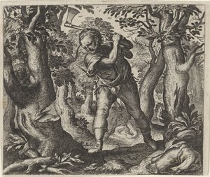 Fabel van de houthakker en het bos